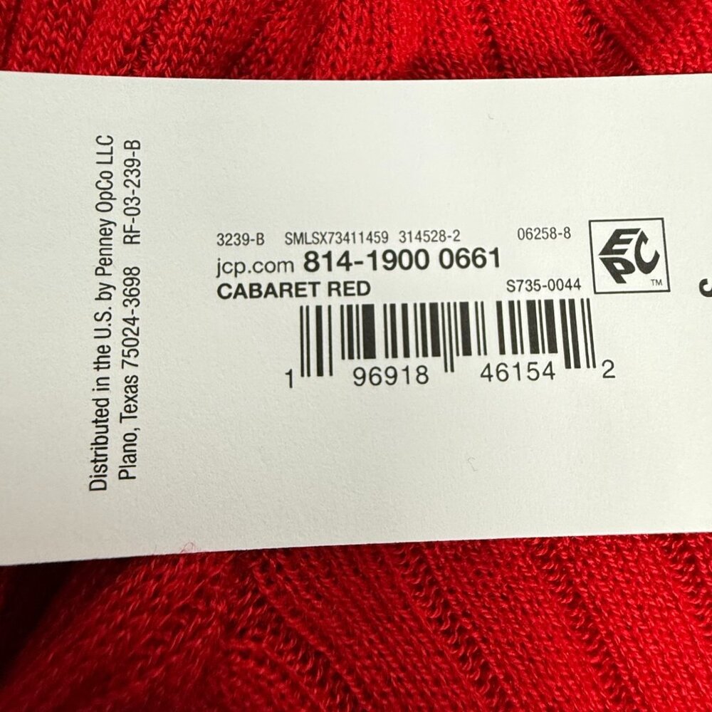 Liz Claiborne Cardigan Sweater Womens S Red Open Front Ribbed Knit Pockets NWT - Picture 7 of 8